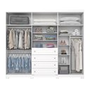 Ver imagem 4 de Guarda-Roupa Casal 6 Portas 4 Gavetas Americano Branco/HP
