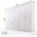 Ver imagem 4 de Guarda-Roupa Casal 6 Portas 4 Gavetas com Pés Nova York Espresso Móveis Branco/ HP
