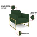 Ver imagem 6 de Poltrona Base Industrial Alta Dourado Marisa Veludo Verde D03 - D’Rossi