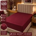 Ver imagem 4 de Jogo de Cama Lençol Quality King Micropercal 600 Fios Macio Vinho Casa Show Enxovais