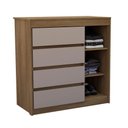 Ver imagem 2 de Cômoda Uni com Sapateira 1 Porta 4 Gavetas Luciane Avelã Pf/cinammon Pf