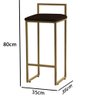 Kit 3 Banqueta Alta Bia Para Bistrô Bar Balcão Cozinha Bancada Ferro Dourado Corino Marrom - Mó - 3