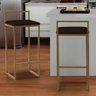 Kit 3 Banqueta Alta Bia Para Bistrô Bar Balcão Cozinha Bancada Ferro Dourado Corino Marrom - Mó - 4