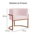 Ver mais imagens de Kit 02 Poltrona Luana Luxo Suede Rosa Bebê Base Bronze - Fm