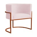 Ver imagem 2 de Kit 02 Poltrona Luana Luxo Suede Rosa Bebê Base Bronze - Fm