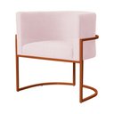 Ver imagem 3 de Kit 02 Poltrona Luana Luxo Suede Rosa Bebê Base Bronze - Fm