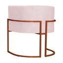 Ver imagem 5 de Kit 02 Poltrona Luana Luxo Suede Rosa Bebê Base Bronze - Fm