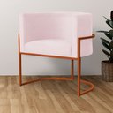 Ver imagem 7 de Kit 02 Poltrona Luana Luxo Suede Rosa Bebê Base Bronze - Fm