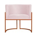 Ver imagem 4 de Kit 02 Poltrona Luana Luxo Suede Rosa Bebê Base Bronze - Fm