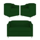 Ver imagem 1 de Kit 02 Poltrona Tilla Recepção + Namoradeira Sala Quarto Cor:Verde