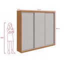 Ver imagem 3 de Guarda Roupa Casal 100% Mdf 3 Portas Elos Amêndoa/off White