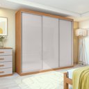 Ver imagem 1 de Guarda Roupa Casal 100% Mdf 3 Portas Elos Amêndoa/off White