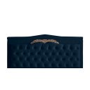 Ver imagem 1 de Cabeceira de Cama Box Painel Barcelona Queen 160 Cm Retro Capitonê Botão Encapados Suede Azul Marinh
