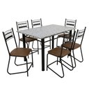 Ver imagem 1 de Conjunto de Mesa Sala de Jantar Tampo Granito 6 Cadeiras Atlanta