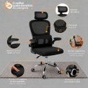 Ver mais imagens de Kit 8 Cadeiras Diretor Atenas Ergonômica Suporte Lombar Apoio Cabeça Ajustável Preta