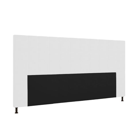 Cabeceira Malibu Para Cama Box King 195 cm Corino Branco - D’Rossi