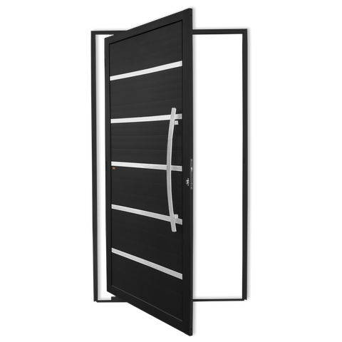 Porta Pivotante Alumínio Lambril Premium c/Puxador D.Preto 120 Brimak