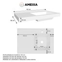 Ver mais imagens de Gabinete para Banheiro em Aço 3 Gavetas Ameixa Preto - Cozimax