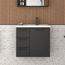 Ver imagem 1 de Gabinete para Banheiro em Aço 3 Gavetas Ameixa Preto - Cozimax