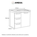 Ver imagem 7 de Gabinete para Banheiro em Aço 3 Gavetas Ameixa Preto - Cozimax