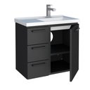 Ver imagem 3 de Gabinete para Banheiro em Aço 3 Gavetas Ameixa Preto - Cozimax