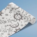 Ver imagem 3 de Papel de Parede Infantil - Lua, Sol e Estrelas 1 Arte Destaque 3 Metros
