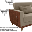 Ver imagem 6 de Sofa Cama 2 Lugares 203 Cm Veludo Maserati Corino Marrom Claro Whisk Milani Store