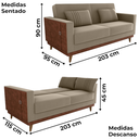 Ver imagem 3 de Sofa Cama 2 Lugares 203 Cm Veludo Maserati Corino Marrom Claro Whisk Milani Store