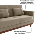 Ver imagem 5 de Sofa Cama 2 Lugares 203 Cm Veludo Maserati Corino Marrom Claro Whisk Milani Store