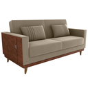 Ver imagem 1 de Sofa Cama 2 Lugares 203 Cm Veludo Maserati Corino Marrom Claro Whisk Milani Store