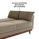 Ver imagem 7 de Sofa Cama 2 Lugares 203 Cm Veludo Maserati Corino Marrom Claro Whisk Milani Store
