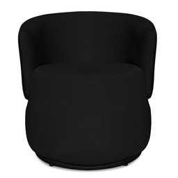 Poltrona Orgânica Decorativa Lara Veludo Preto/pu Preto - Montanaris Decor Md Montanaris Decor - 2