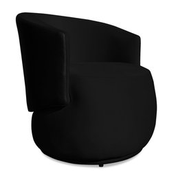 Poltrona Orgânica Decorativa Lara Veludo Preto/pu Preto - Montanaris Decor Md Montanaris Decor - 1