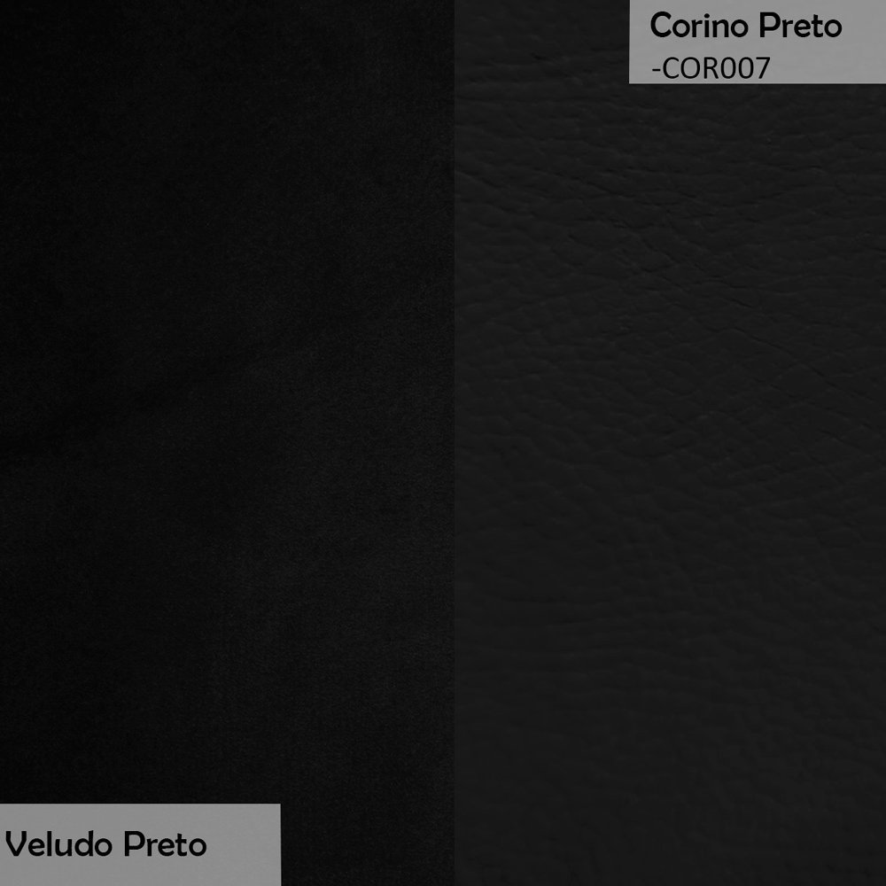 Poltrona Orgânica Decorativa Lara Veludo Preto/PU Preto - Montanaris Decor MD MONTANARIS DECOR - 7