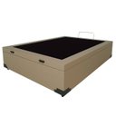 Ver imagem 1 de Cama Box Baú Casal Blindado Sintético Bege Com Pistão A Gás
