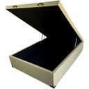 Ver imagem 2 de Cama Box Baú Casal Blindado Sintético Bege Com Pistão A Gás