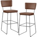 Ver imagem 1 de Kit 02 Banqueta Alta Cozinha Sala de Jantar Fixa Allana L02 Couríssimo Marrom - Lyam Decor