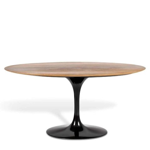 Mesa de Jantar Tulipa Oval 198x122cm Tampo Preto