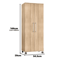 Ver imagem 3 de Armario Lavanderia Marcela 2 Pts 1,40m com Rodinhas Teka Madrid