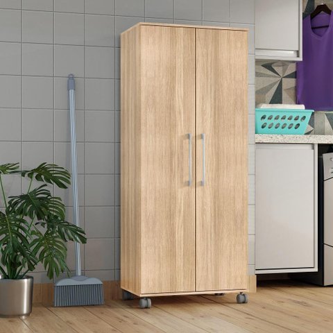 Armario Lavanderia Marcela 2 Pts 1,40m com Rodinhas Teka Madrid