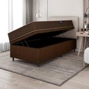 Ver imagem 6 de Cama Box Baú Solteiro Colchão Espuma D33 88x188x60cm Marrom