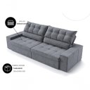 Ver imagem 5 de Sofá com Chaise Medelín 5 Lugares Retrátil e Reclinável 275cm Grafite Suede