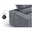Ver imagem 3 de Sofá com Chaise Medelín 5 Lugares Retrátil e Reclinável 275cm Grafite Suede