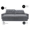 Ver imagem 6 de Sofá com Chaise Medelín 5 Lugares Retrátil e Reclinável 275cm Grafite Suede