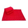 Toalha de Piso para Banheiro com 3 Peças Aspen - 50cm x 70cm – Vermelha - 1
