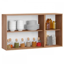 Armário Aéreo Cozinha 3 Portas Madeira/Grafite 1005 - Bentec Móveis - 2