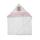Ver imagem 1 de Toalha de Banho Infantil Felpuda 100% Algodão com Capuz - Urso Rosa Enxoval Menina
