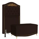 Ver imagem 1 de Cabeceira Cama Box Solteiro 90cm com Calçadeira Baú Imperial J02 Corano Marrom Escuro
