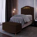 Ver imagem 5 de Cabeceira Cama Box Solteiro 90cm com Calçadeira Baú Imperial J02 Corano Marrom Escuro