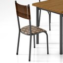 Ver imagem 2 de Kit 4 Cadeiras de Jantar Estofadas Corino Mariana Marrom Prata/Marrom/Carvalho